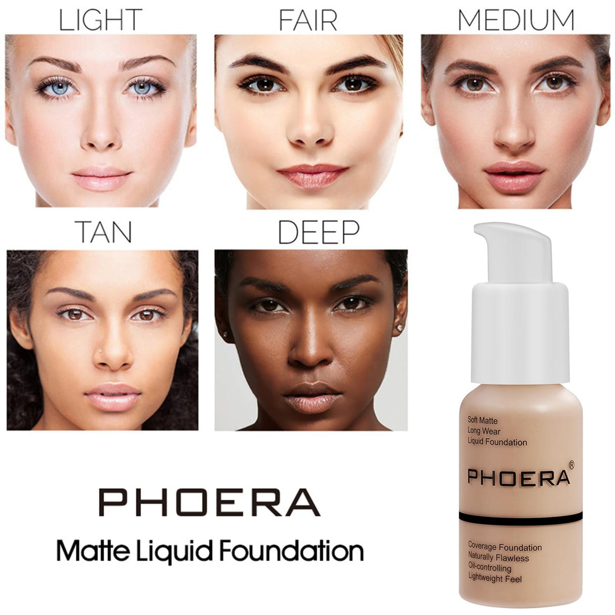 PHOERA Foundation Makeup, Buildable Coverage, 1 Ounce