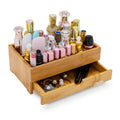GOBAM Bamboo Makeup Storage Drawer Organizer with Removable Dividers