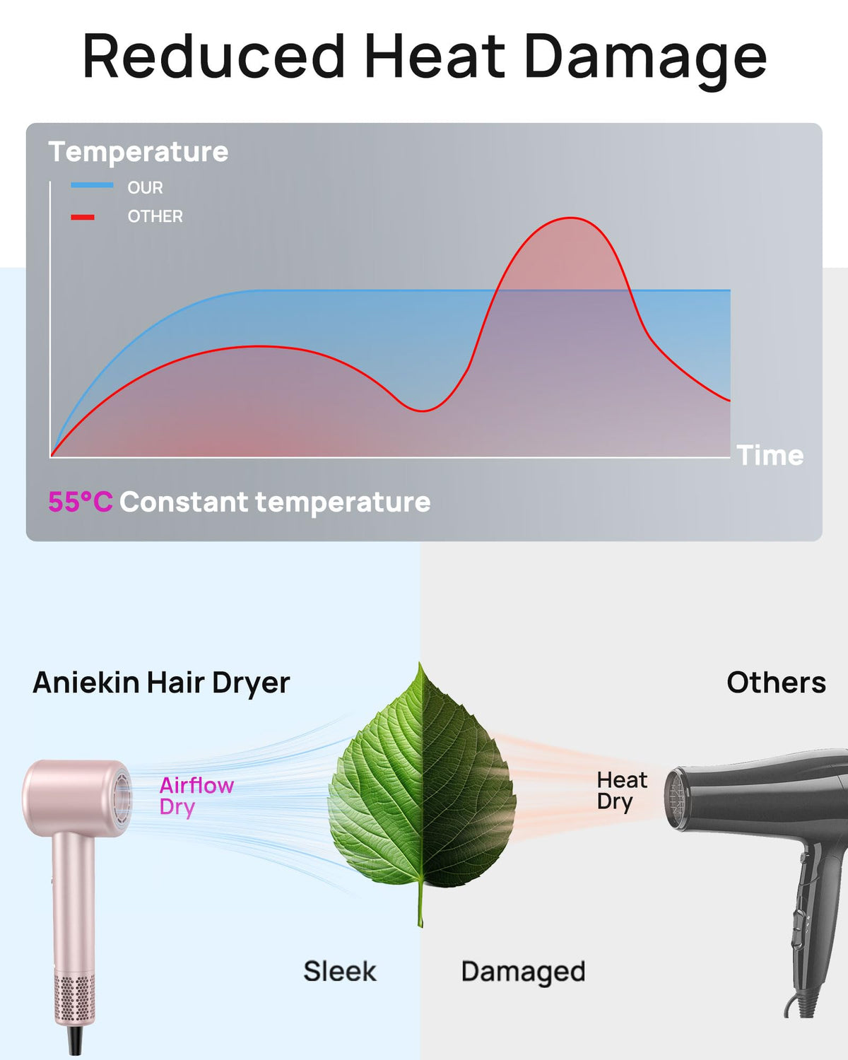 Aniekin High-Speed Ionic Hair Dryer with Diffuser