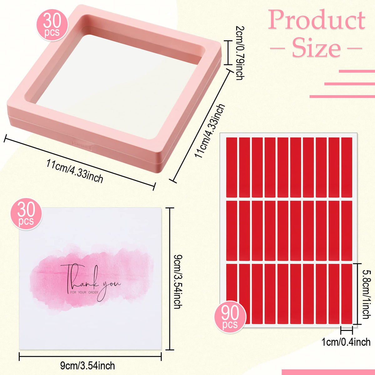 Meekoo Press-On Nail Packaging Box Set with Display Cards and Nail Tape