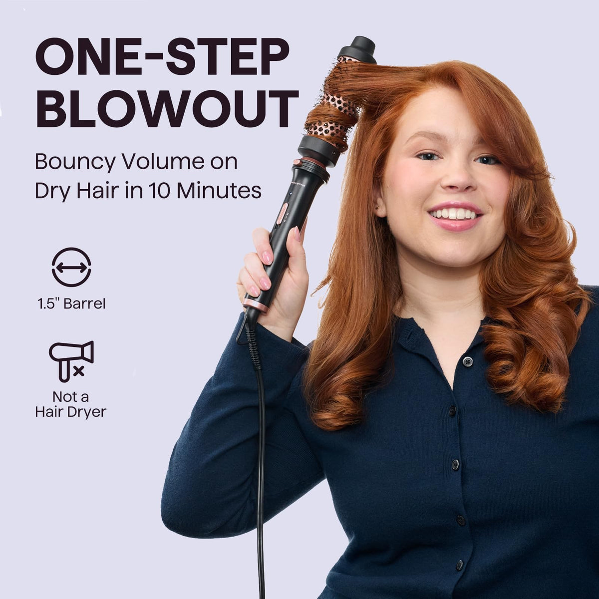 Wavytalk 1.5-Inch Detachable Heated Thermal Round Brush