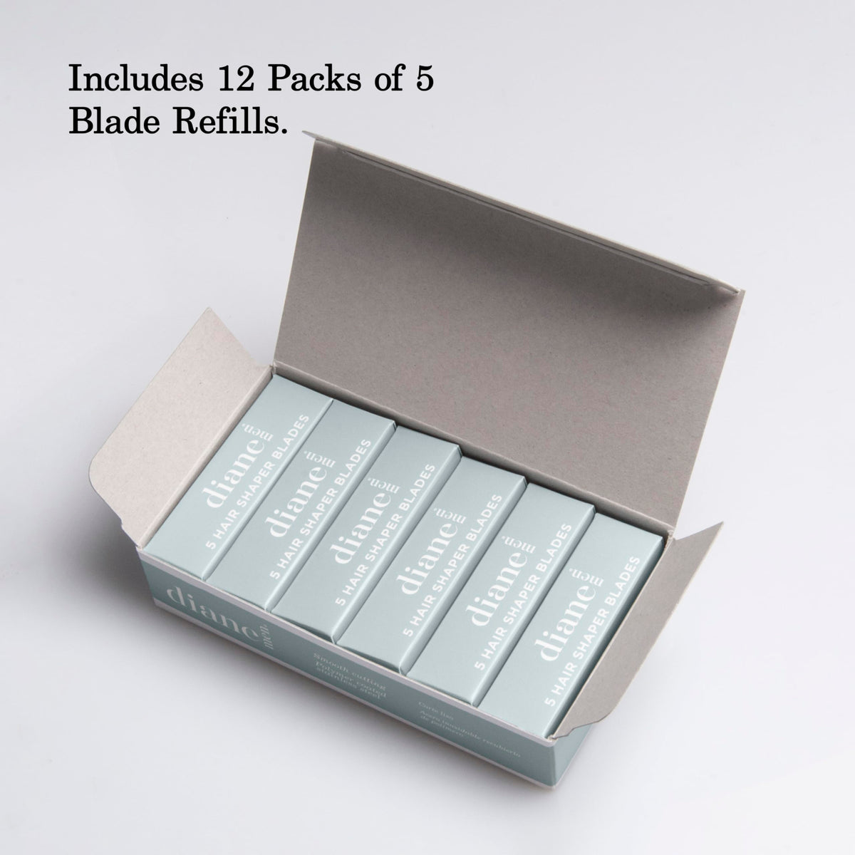 Diane Polymer-Coated Stainless Steel Hair Shaper Razor Blades, 60-Pack