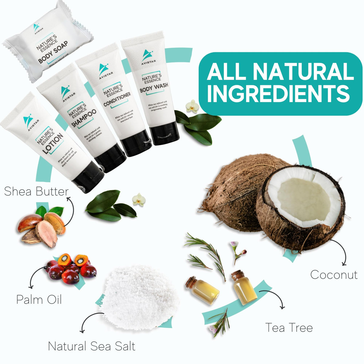Hotel Toiletries Bulk Set, Travel-Size Guest Amenities