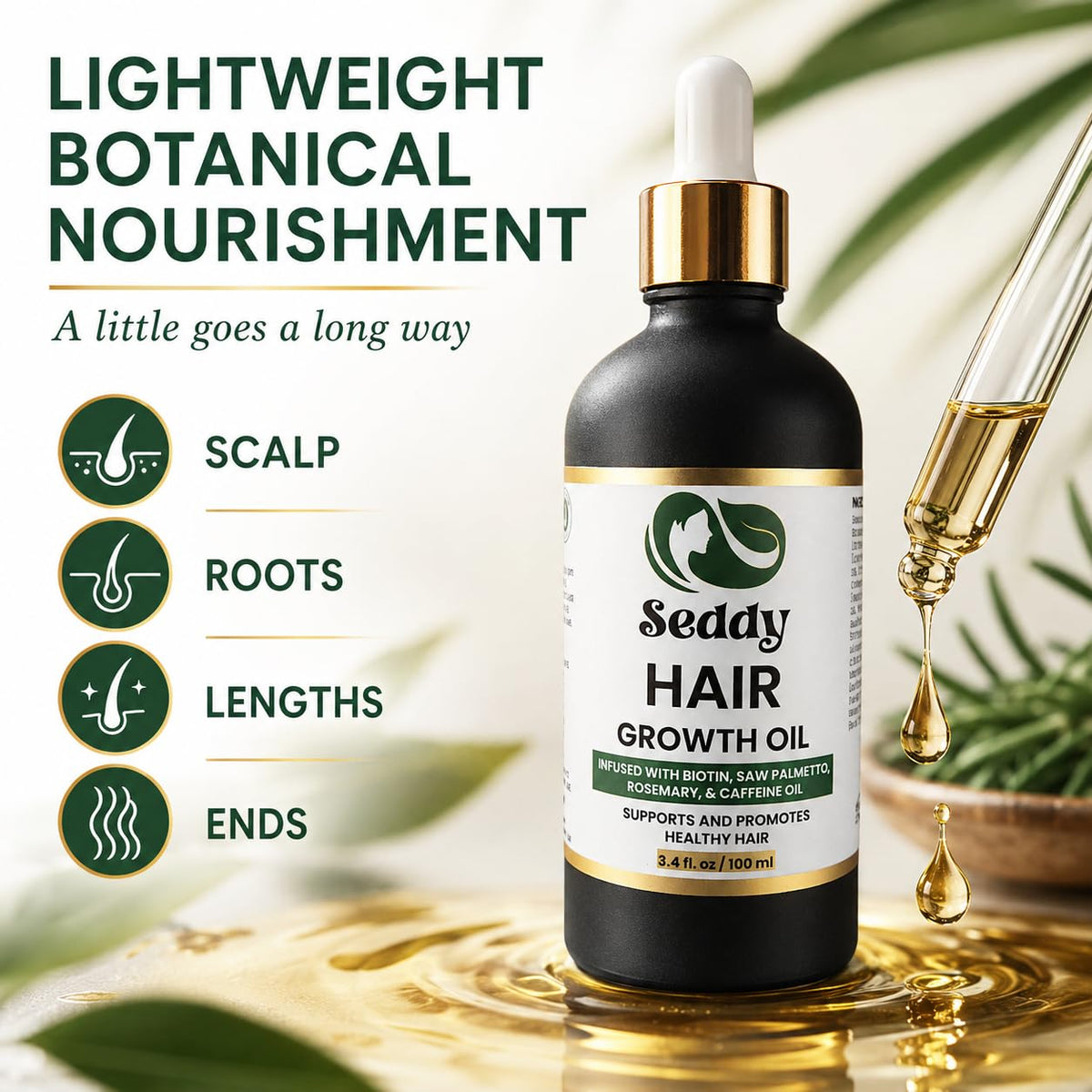 Seddy Hair Growth Oil for Fuller-Looking Hair