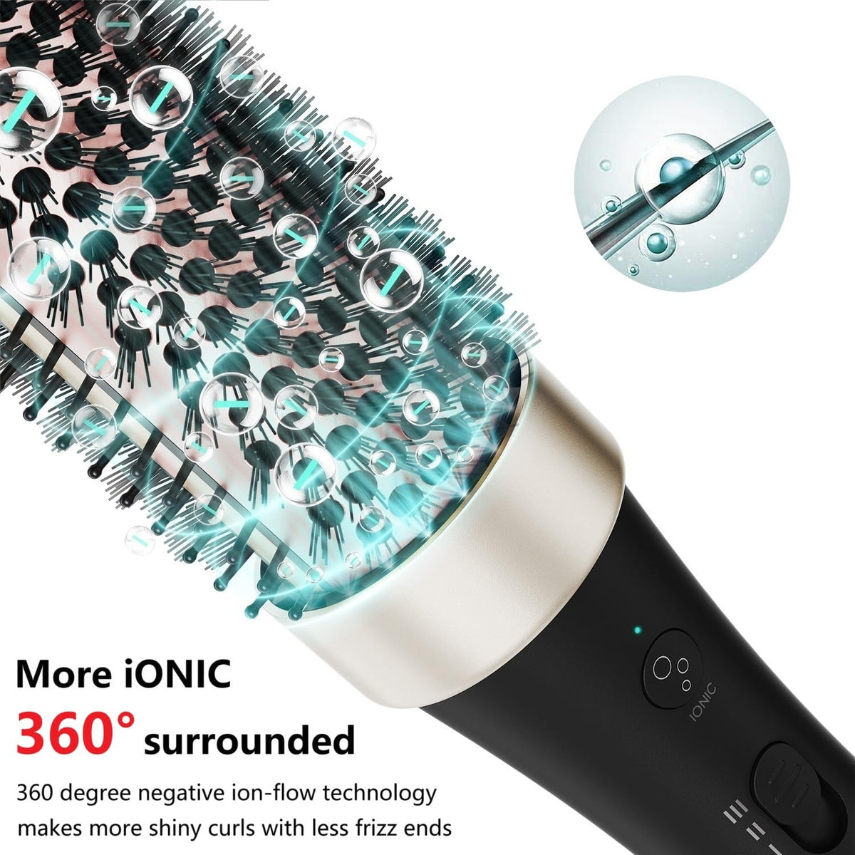 Ionic Thermal Brush Curling Iron, 1.5-Inch Ceramic Tourmaline Hair Styler