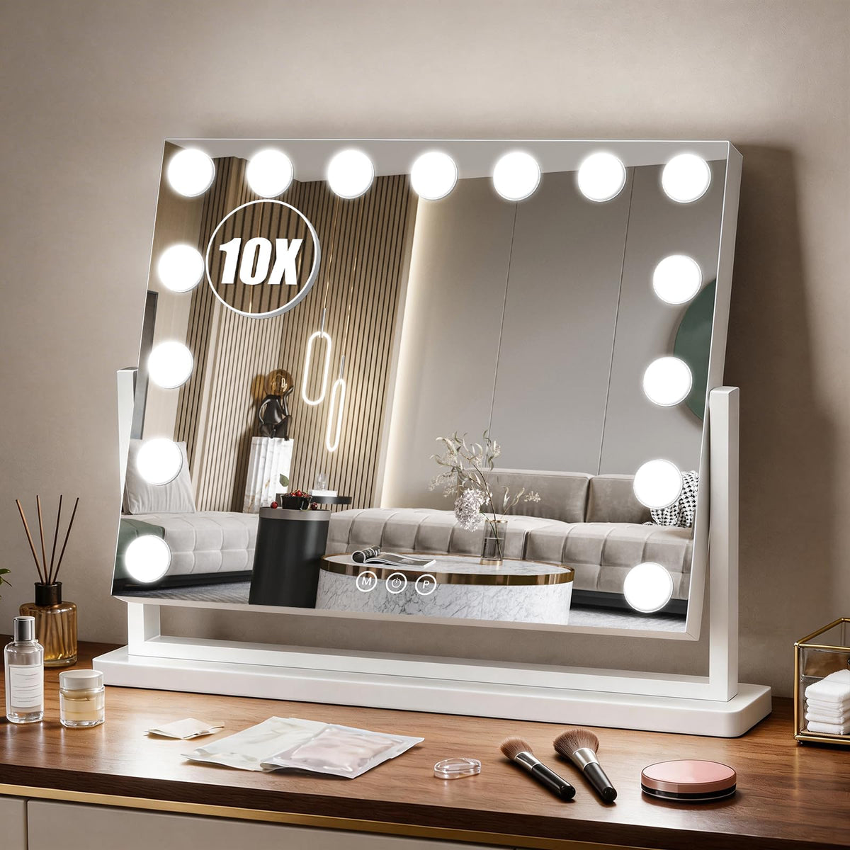 Bearolve Lighted Vanity Mirror with Dimmable 3-Color Lighting