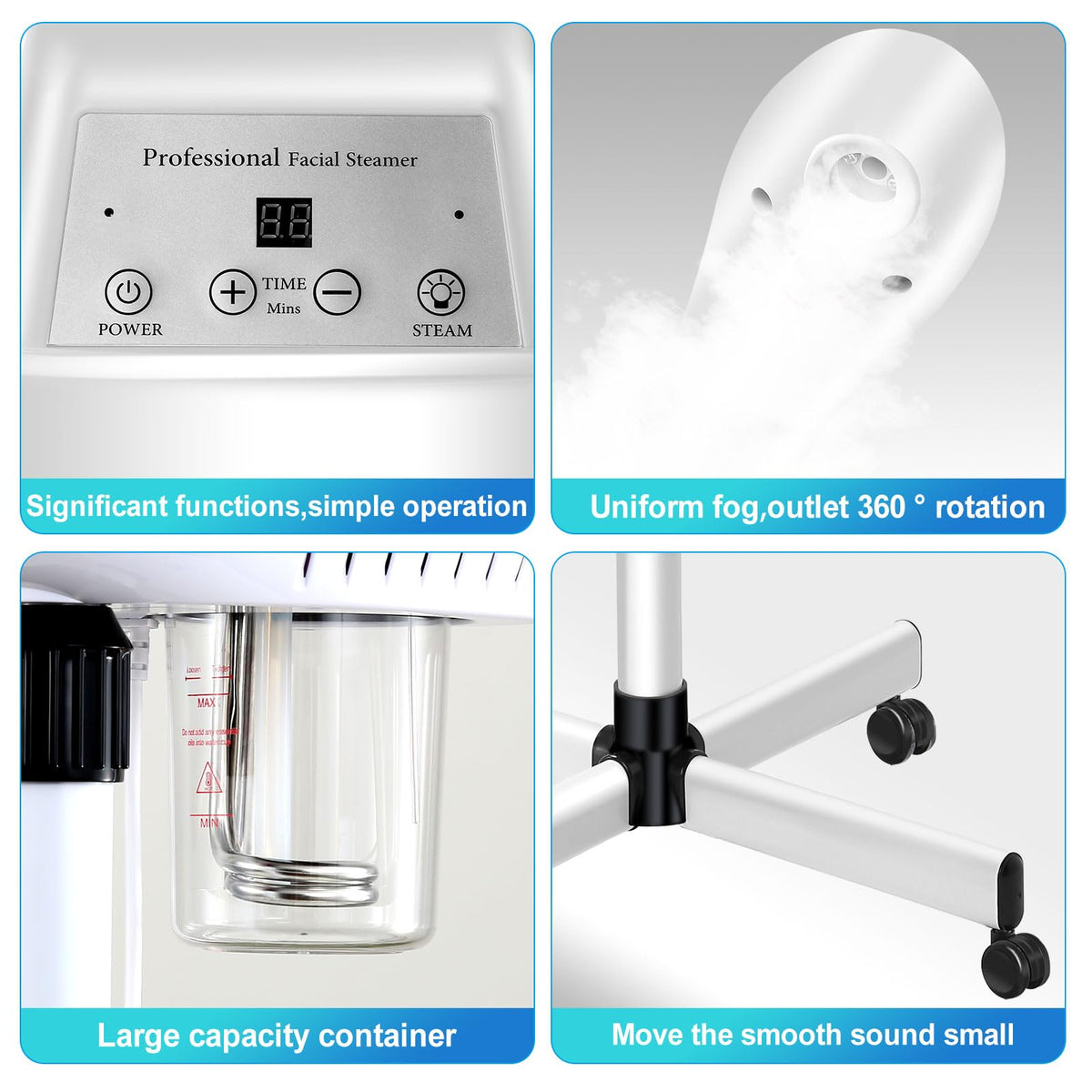 Professional Facial Steamer with Adjustable Height and Angle