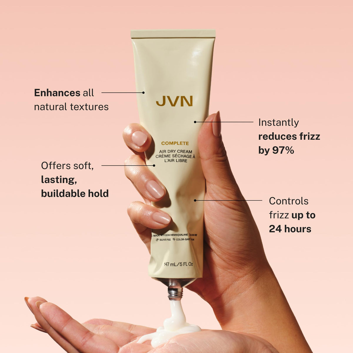 JVN Bestsellers Hair Care Set, 3-Piece Scalp Oil, Air Dry Cream & Recovery Serum