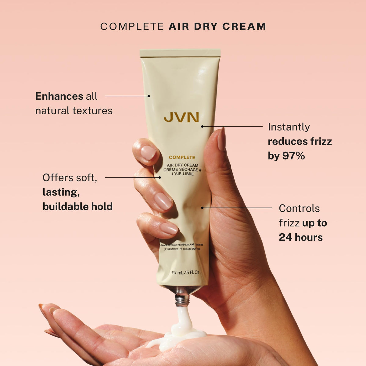 JVN Trusted Trio Set Air Dry Cream, Serum and Scalp Oil, 3 Ct