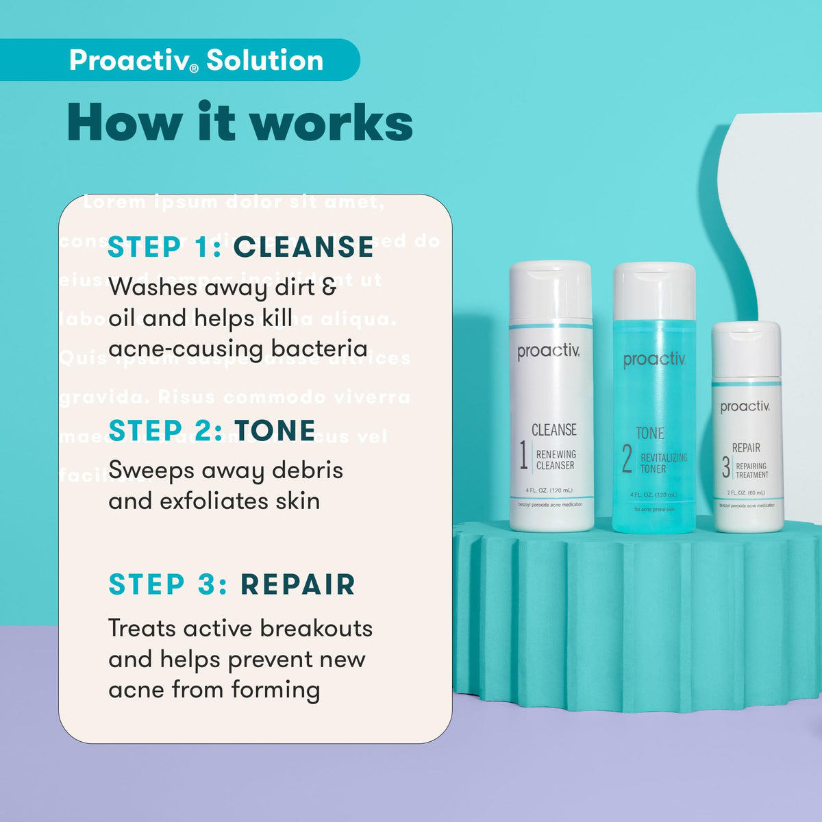 Proactiv 3-Step Acne Treatment System with Benzoyl Peroxide Cleanser