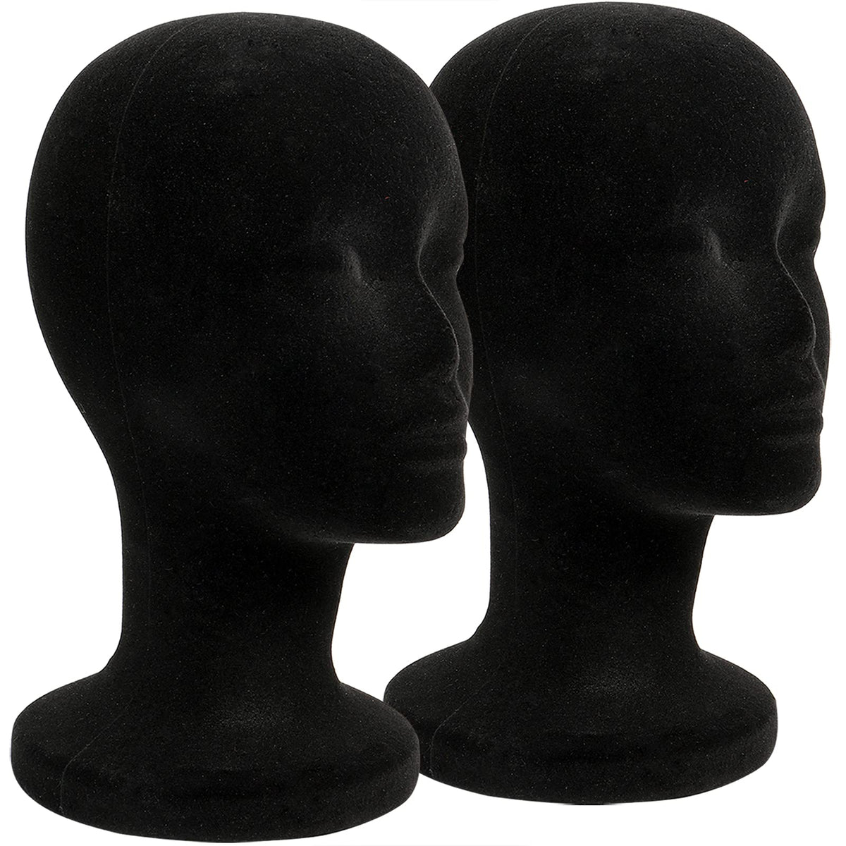 Foraineam 2-Pack Black Foam Mannequin Heads, 12-Inch Female Wig Display Stands