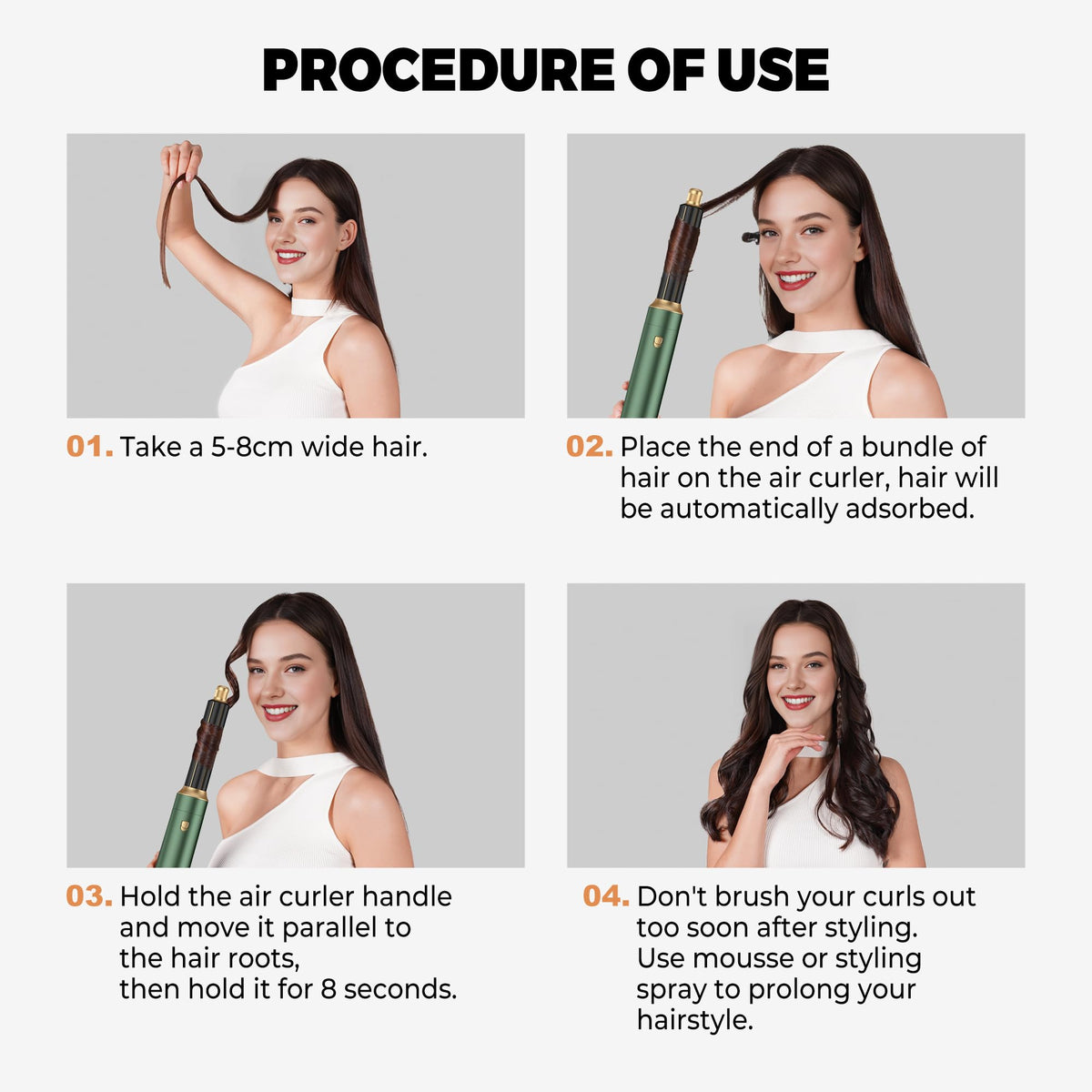 OKWRAP 5-in-1 Hot Air Styler, 700W Auto-Wrap Curlers, 110-120V