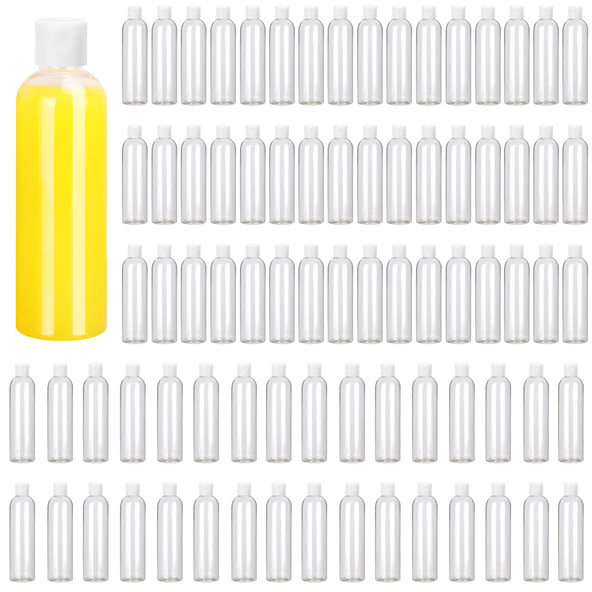 Clear Plastic Squeeze Bottles with Flip-Top Caps, Refillable BPA-Free
