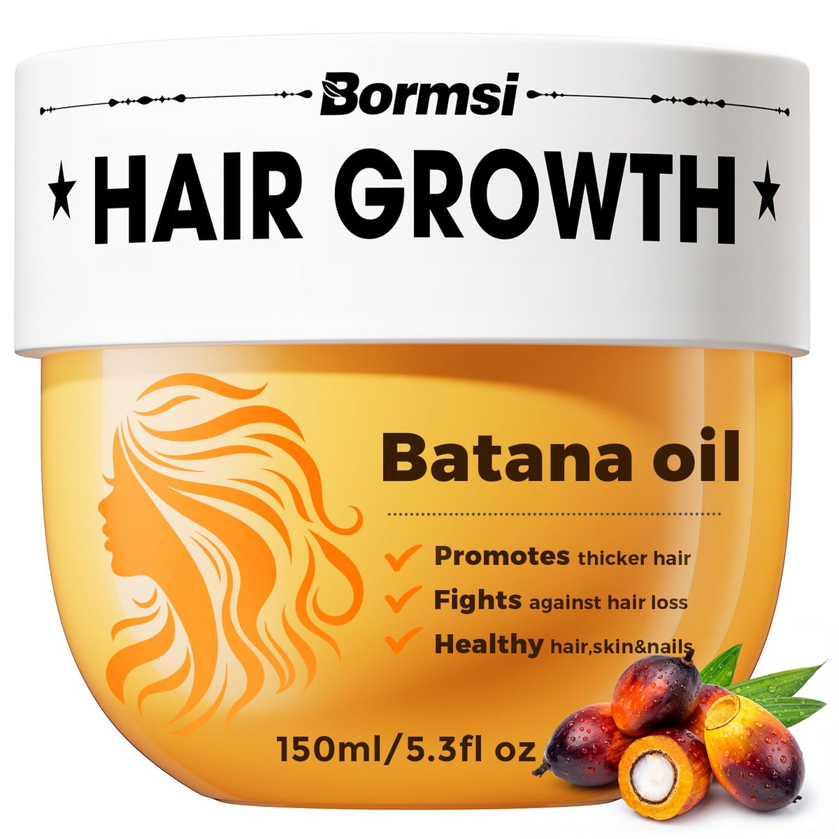 Batana Oil for Hair Growth, 5.3 Fl Oz Cold-Pressed Scalp Oil