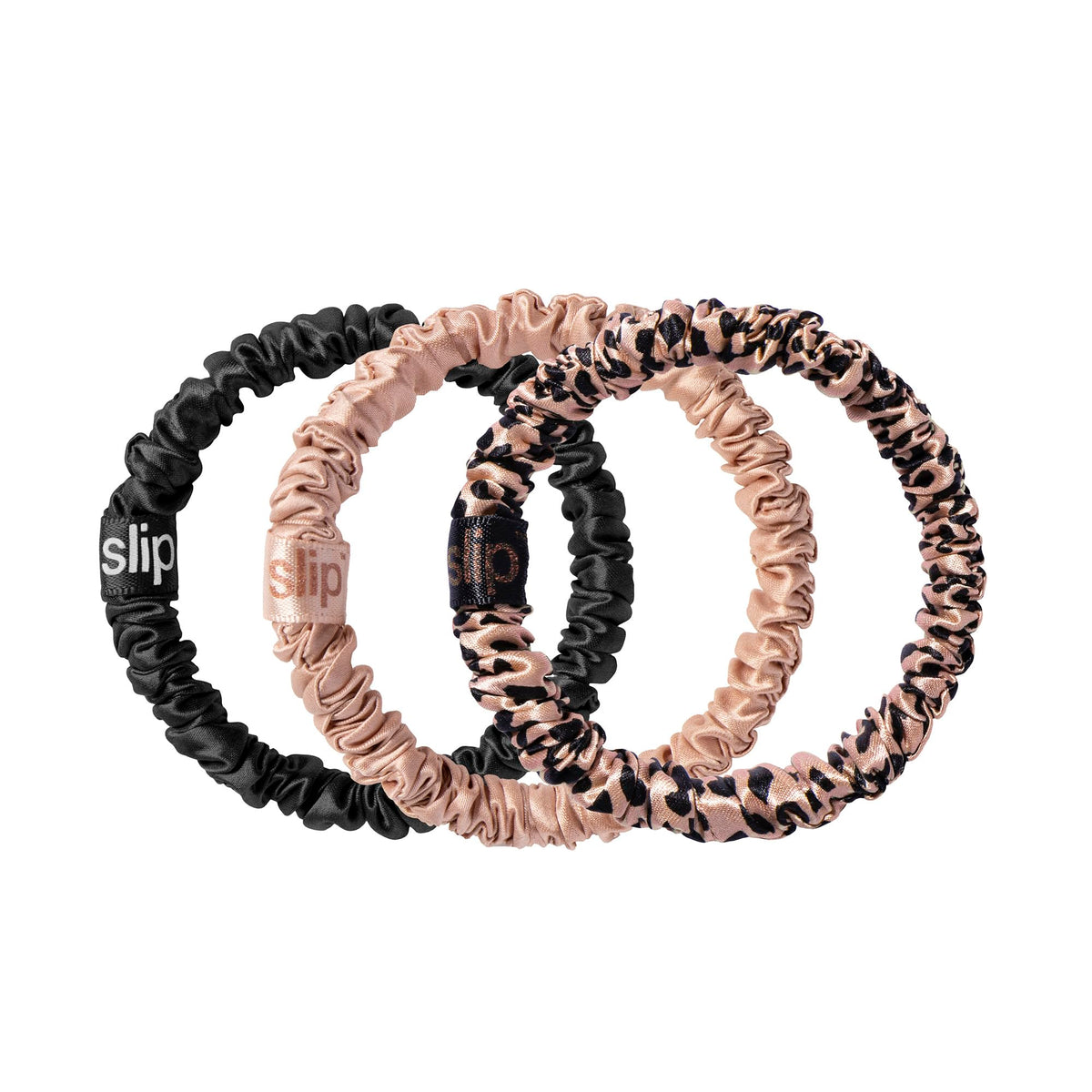SLIP Skinny Pure Silk Scrunchies, 3-Pack – Anti-Crease Hair Ties