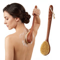 Dry & Wet Body Brush with Long Handle and Natural Boar Bristles