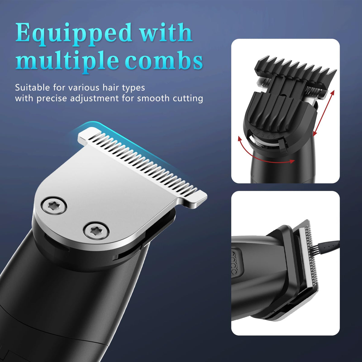 Bomxin 6-in-1 Men's Beard, Hair and Body Grooming Trimmer Kit