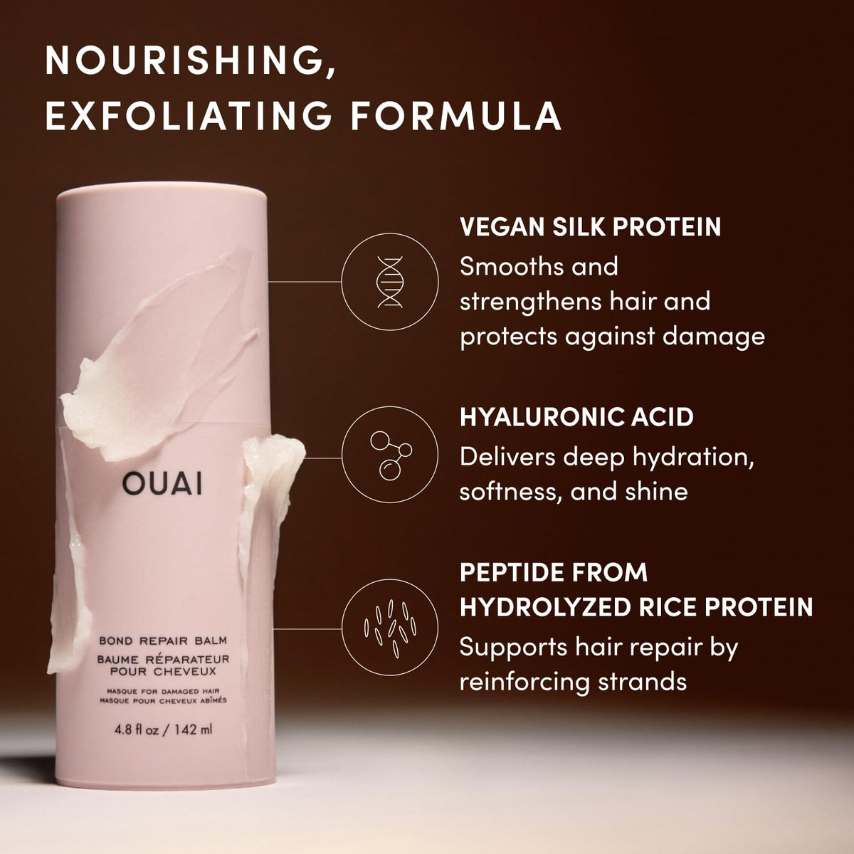 OUAI Bond Repair Balm Hair Mask for Dry, Damaged Hair