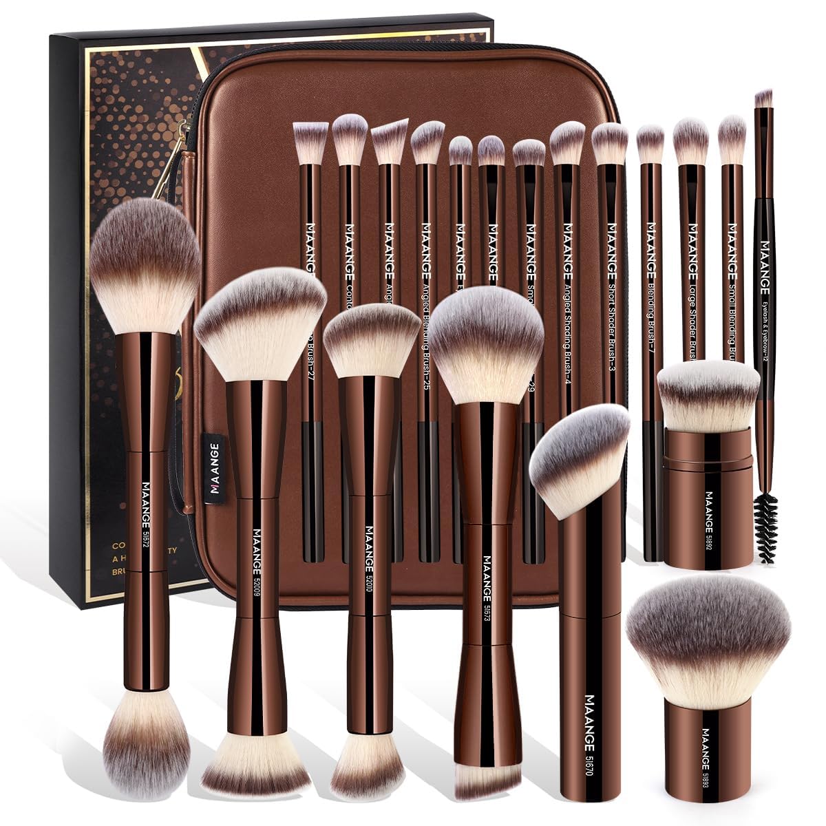 MAANGE Makeup Brush Set with Organizer Bag