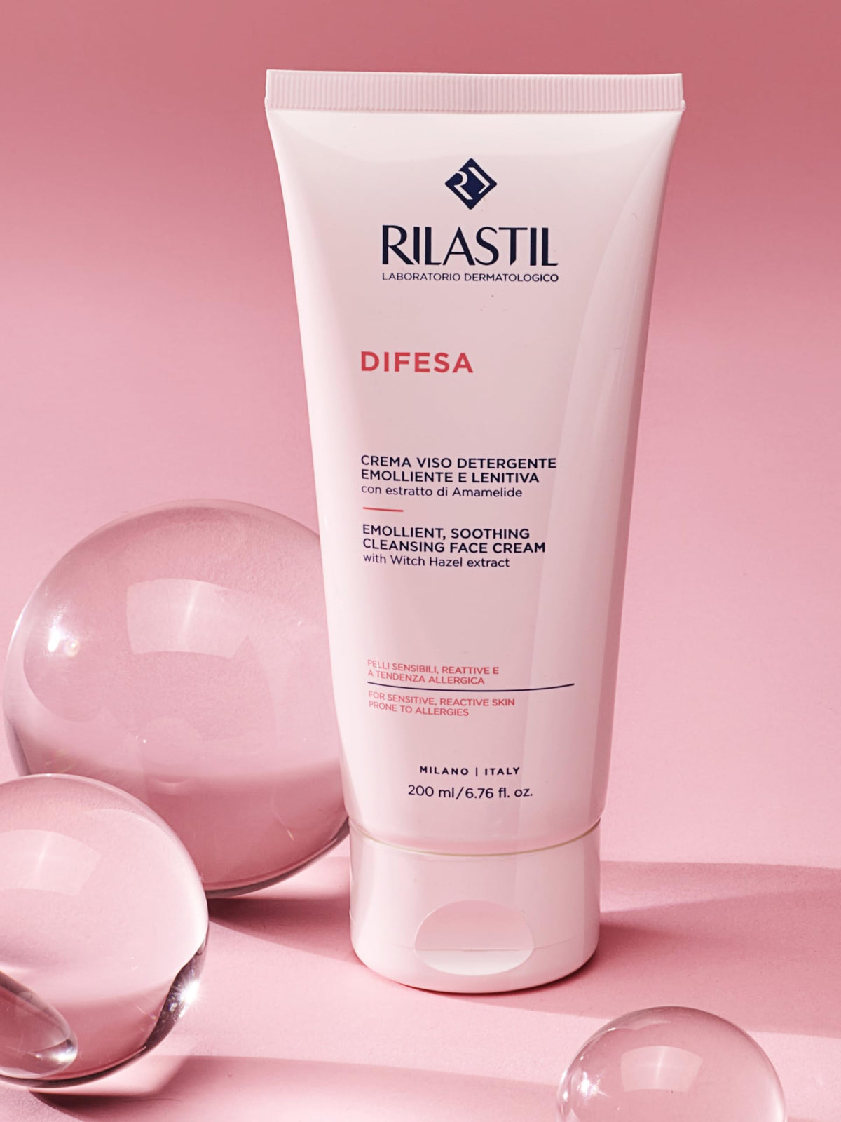 Rilastil Defense Face Cream Cleanser for Sensitive Skin, 200 ml