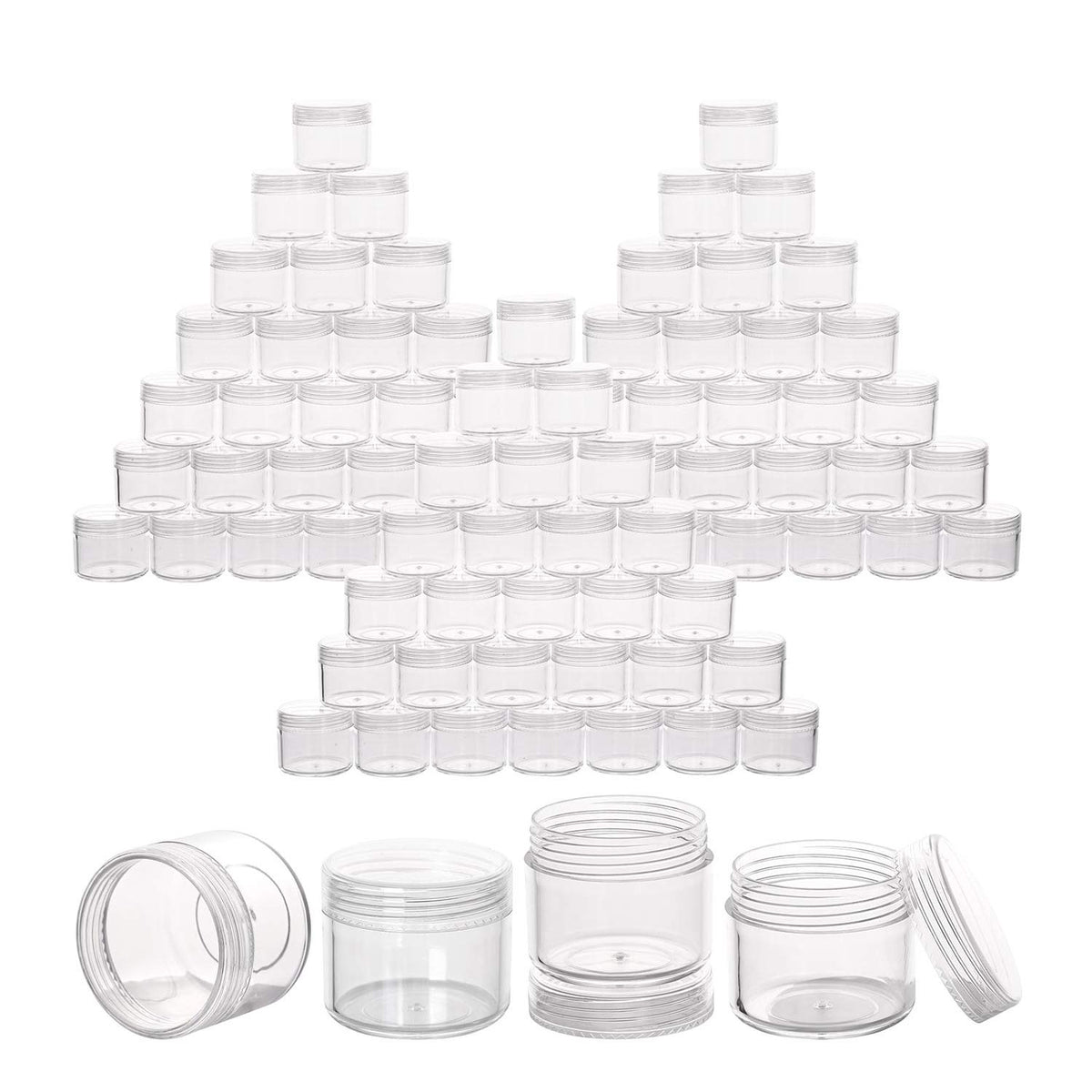 Plastic Sample Containers with Lids - Empty Cosmetic Jars