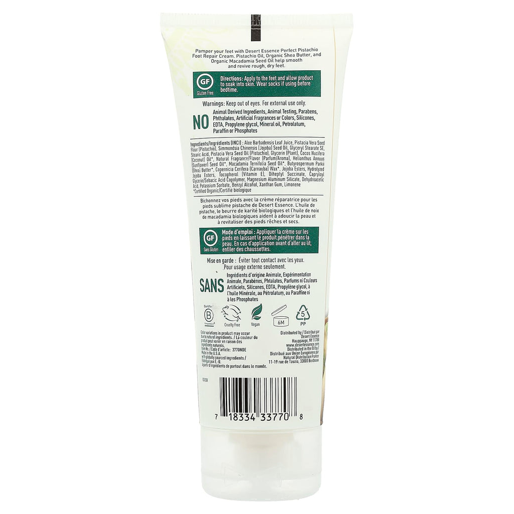 Desert Essence, Foot Repair Cream, Perfect Pistachio, 3.5 fl oz (103.5 ml)