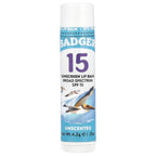 Badger, Sunscreen Lip Balm, SPF 15, Unscented, 0.15 oz (4.2 g)