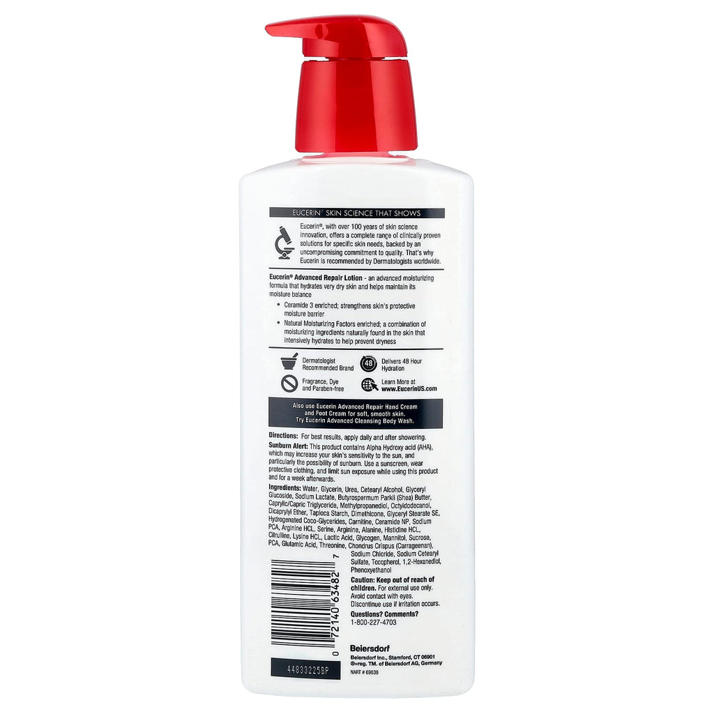 Eucerin, Advanced Repair Lotion, Fragrance Free, 16.9 fl oz (500 ml)