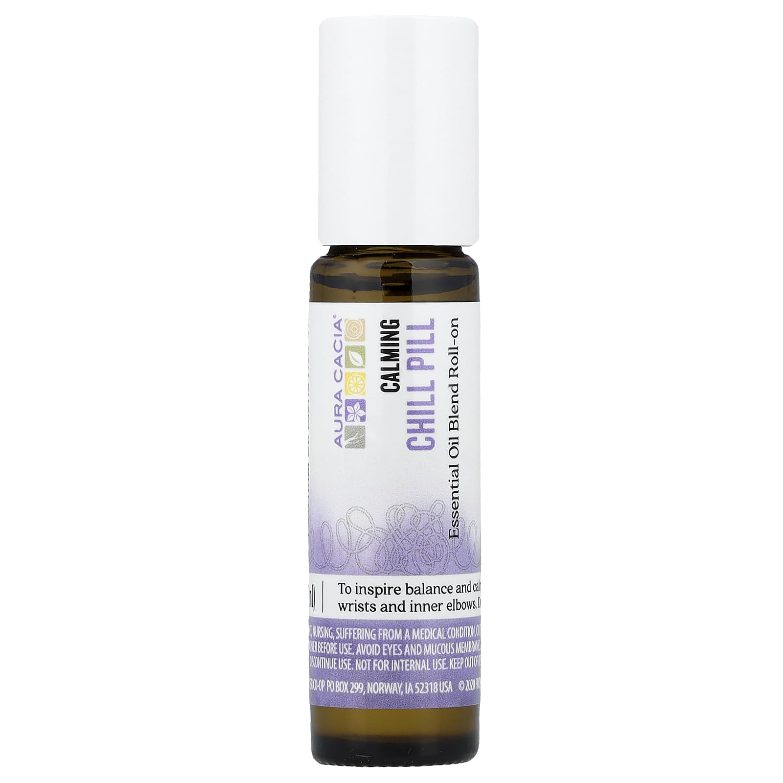 Aura Cacia, Essential Oil Blend, Roll-On, Chill Pill, 0.31 fl oz (9.2 ml)