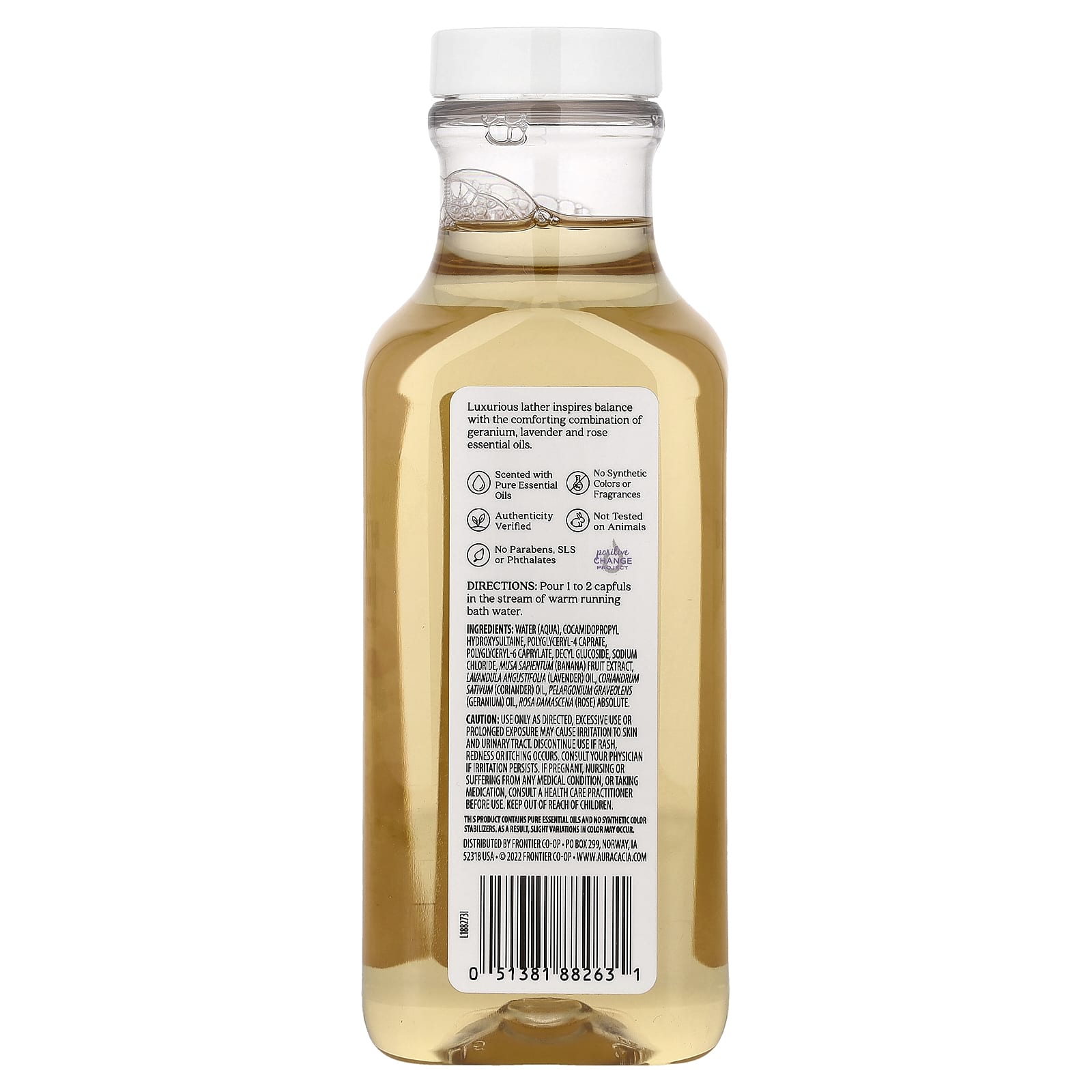 Aura Cacia, Aromatherapy Bubble Bath, Geranium, 13 fl oz (384 ml)
