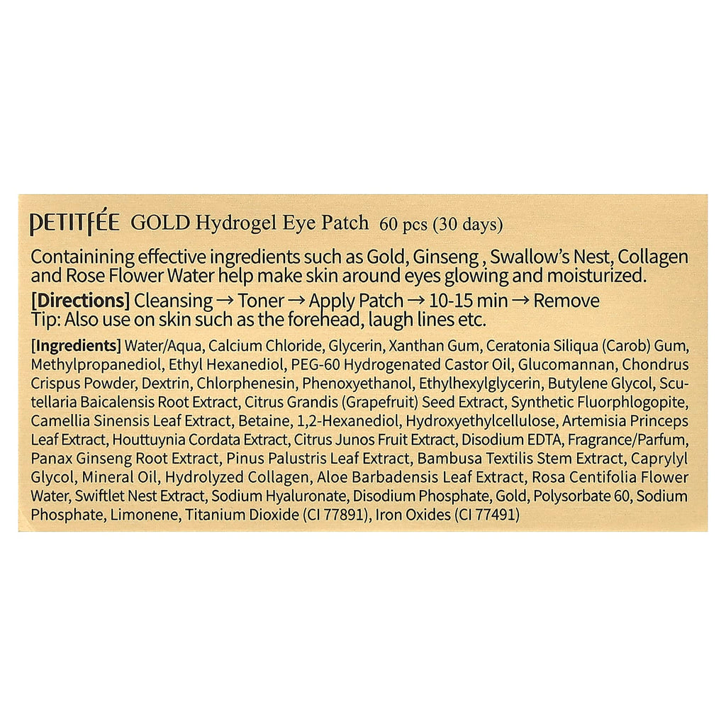 Petitfee, Gold Hydrogel Eye Patch, 60 Patches