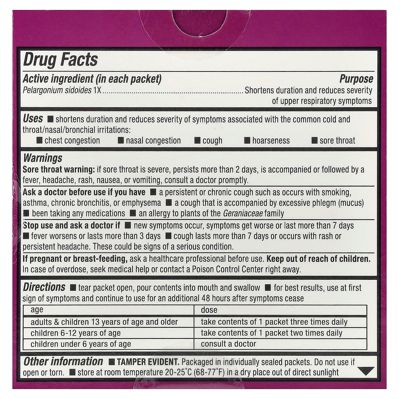 Nature's Way, Umcka, Kids ColdCare, FastActives, For Ages 6 and UP, Cherry, 10 Powder Packets, 0.024 oz (0.7 g) Each