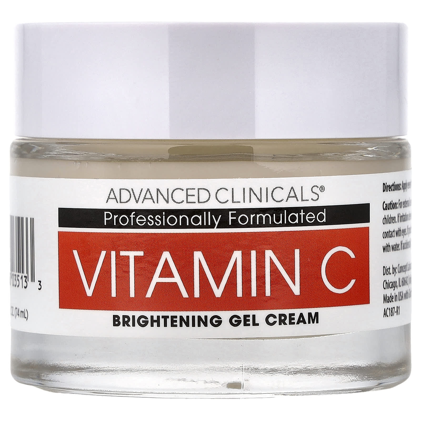 Advanced Clinicals, Vitamin C, Brightening Gel-Cream, 2.5 fl oz (74 ml)