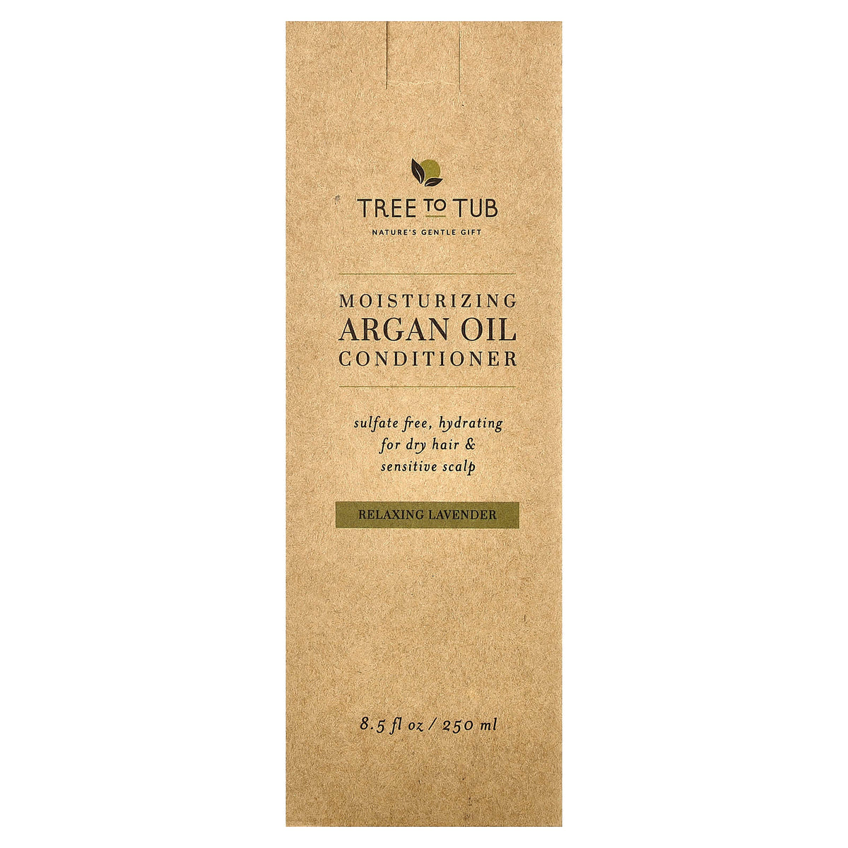 Tree To Tub, Moisturizing Argan Oil Conditioner, For Dry Hair & Sensitive Scalp, Relaxing Lavender , 8.5 fl oz (250 ml)