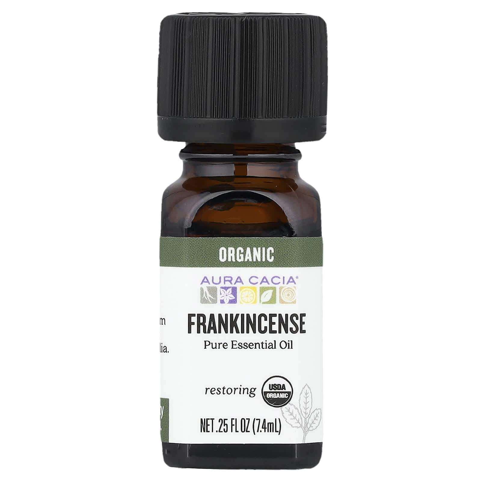 Aura Cacia, Pure Essential Oil, Organic Frankincense, 0.25 fl oz (7.4 ml)