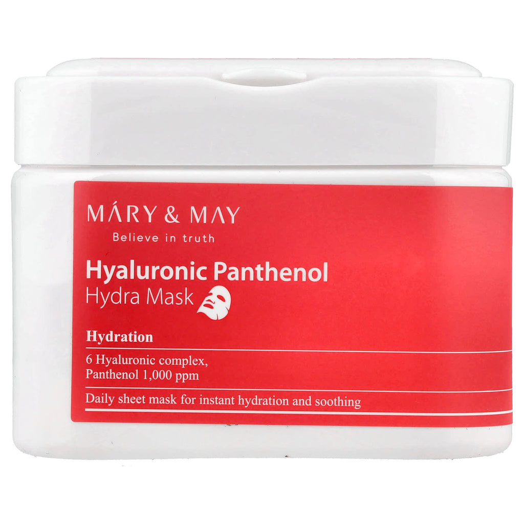 Mary & May, Hyaluronic Panthenol, Hydra Beauty Mask, 30 Sheets, 14.1 oz (400 g)