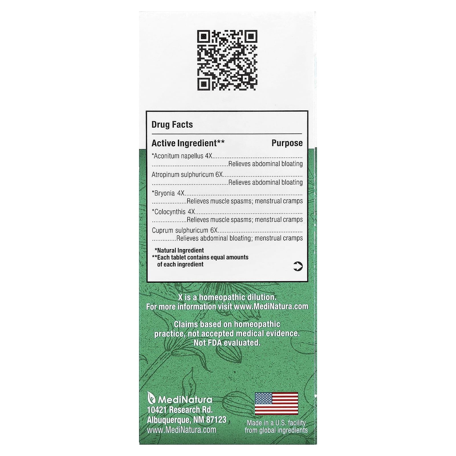 MediNatura, BHI, Spasm Pain, 100 Tablets