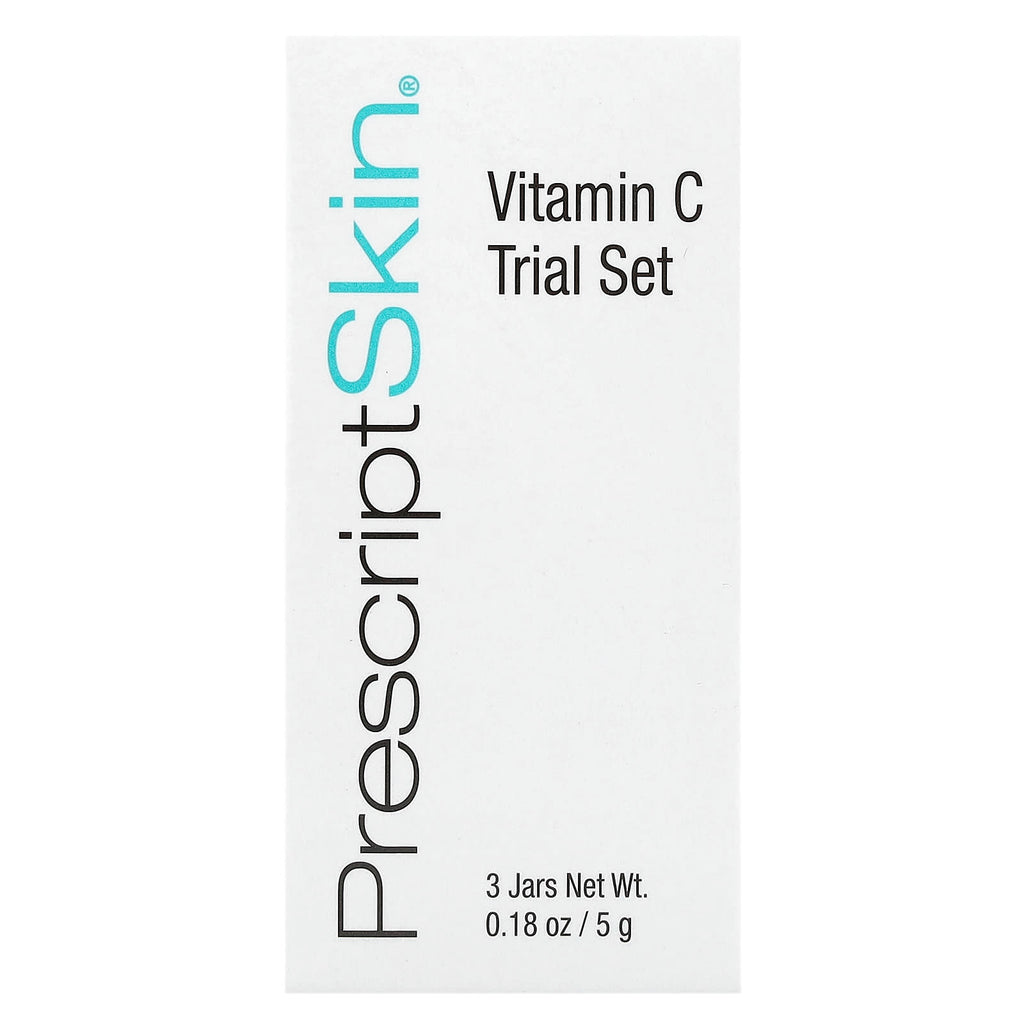 PrescriptSkin, Vitamin C Trial Set, 3 Professional Strength Brightening Products, 3 Jars, 0.18 oz (5 g) Each
