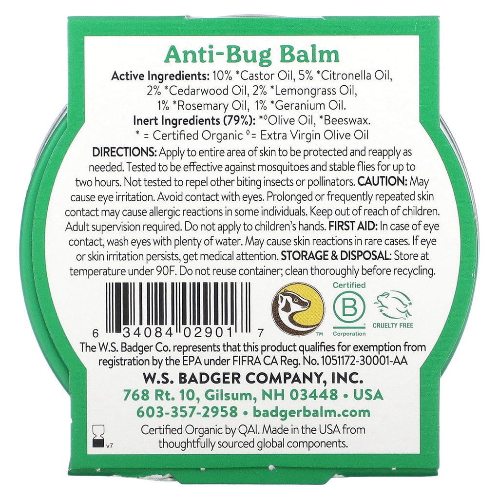 Badger, Anti-Bug Balm, 2 oz (56 g)