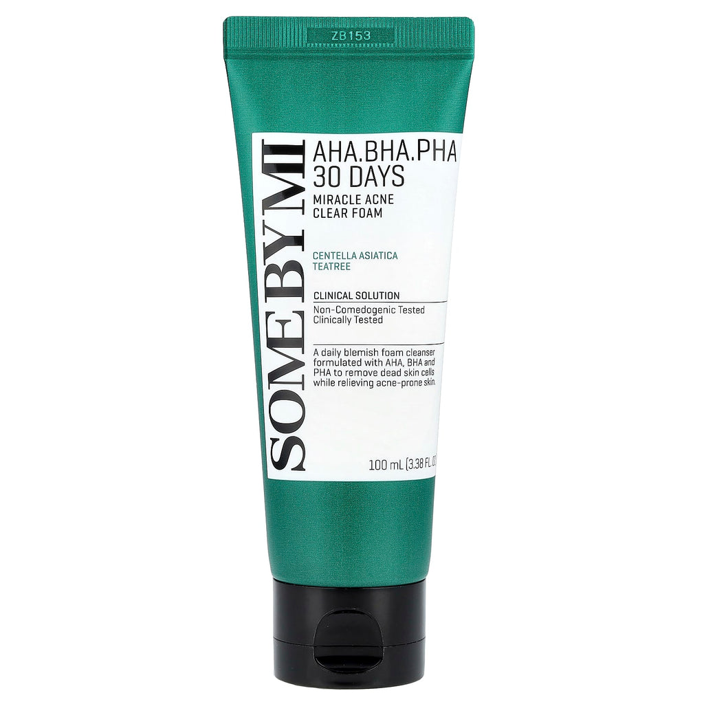 SOME BY MI, AHA, BHA, PHA 30 Days Miracle Acne Clear Foam, 3.38 fl oz (100 ml)
