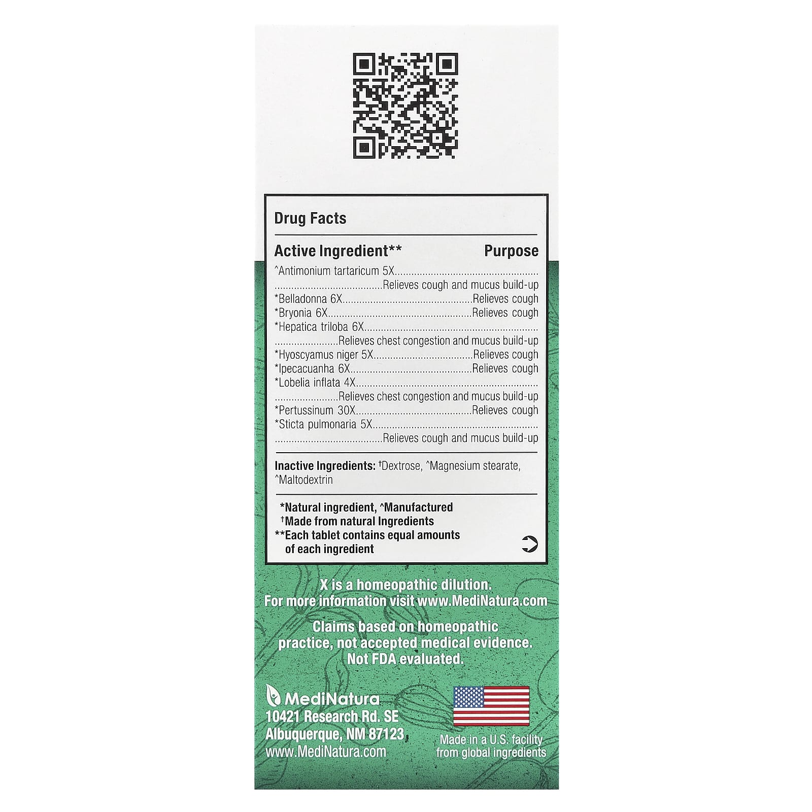 MediNatura, BHI, Mucus Relief, 100 Tablets