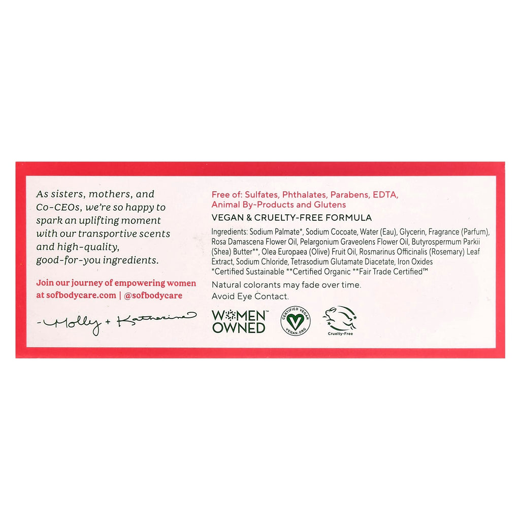 SoF, Triple Milled Bar Soap with Shea Butter, Wild Rose, 6 oz (170 g)