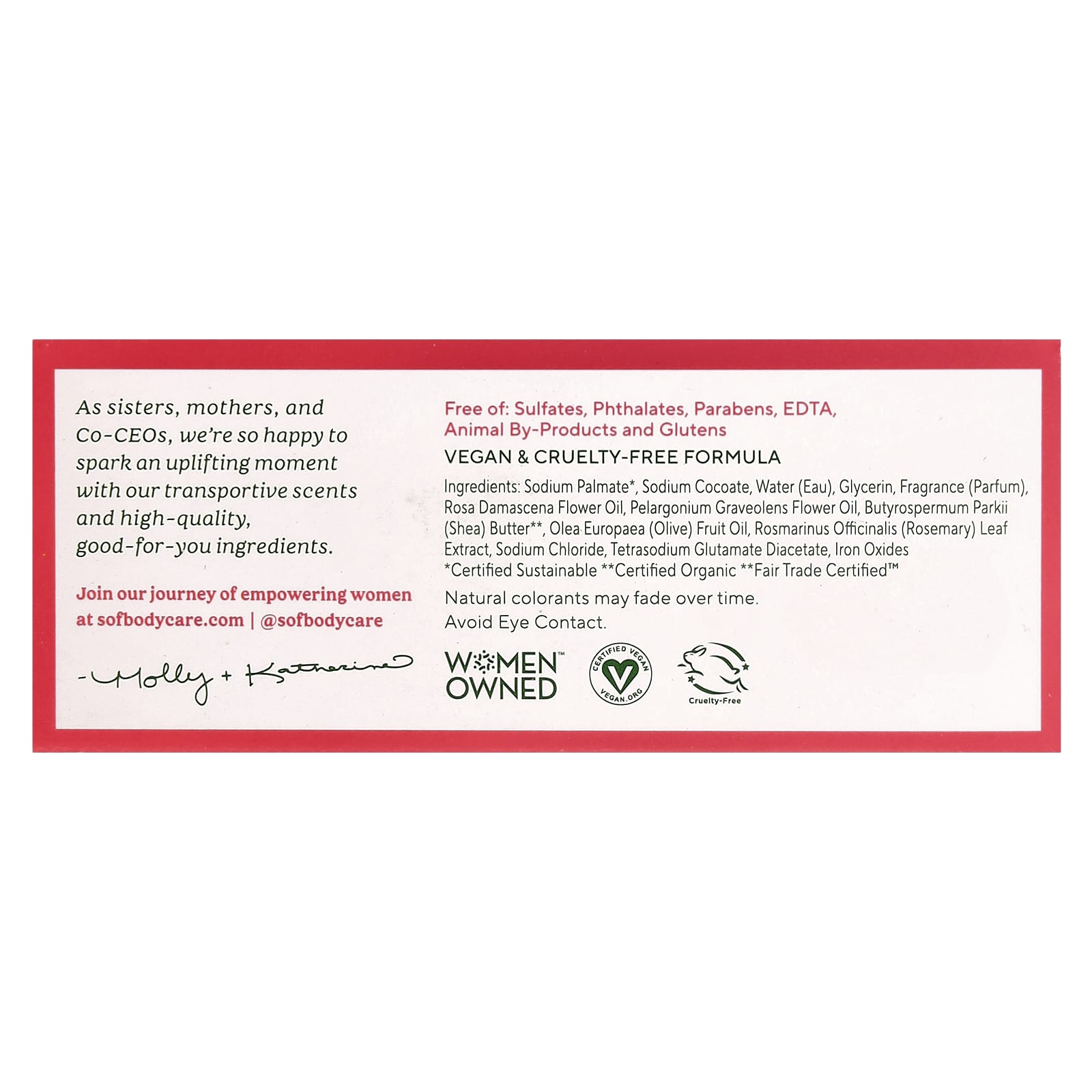 SoF, Triple Milled Bar Soap with Shea Butter, Wild Rose, 6 oz (170 g)