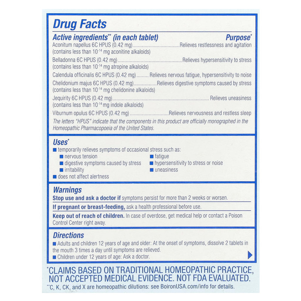 Boiron, StressCalm®, Unflavored, 60 Meltaway Tablets