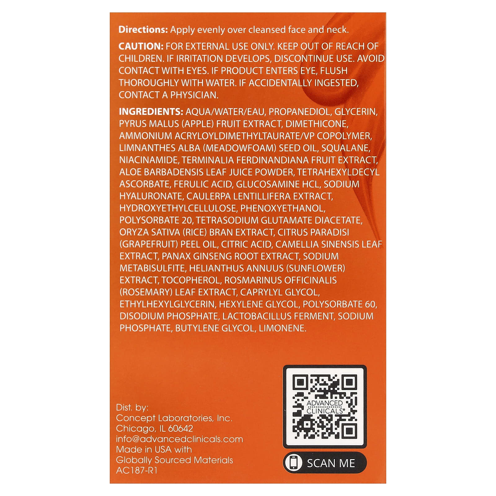 Advanced Clinicals, Vitamin C, Brightening Gel-Cream, 2.5 fl oz (74 ml)