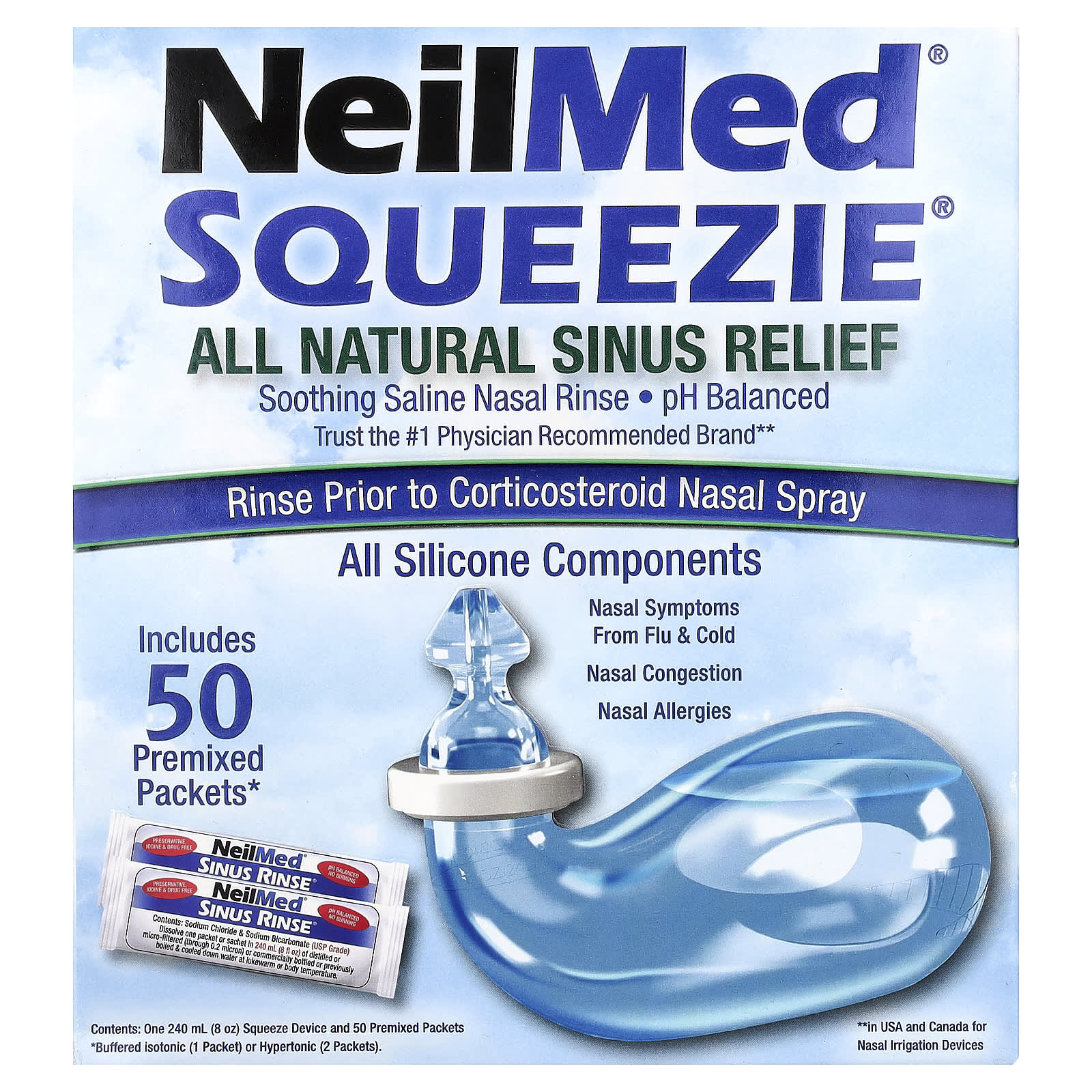 Squip, NeilMed® Squeezie®, All Natural Sinus Relief, 1 Kit