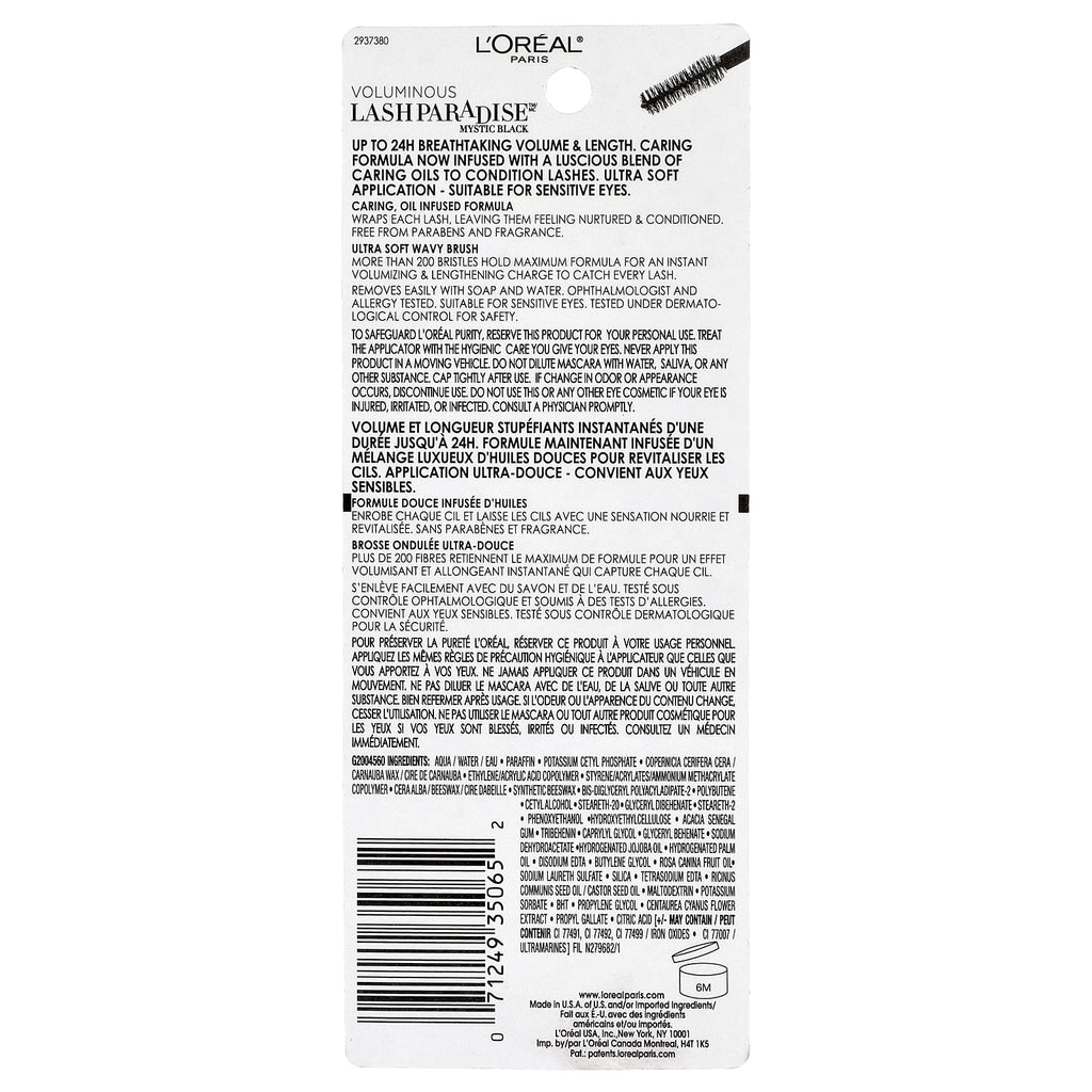 L'Oréal, Voluminous Lash Paradise™ Mascara, 205 Mystic Black, 0.28 fl oz (8.5 ml)