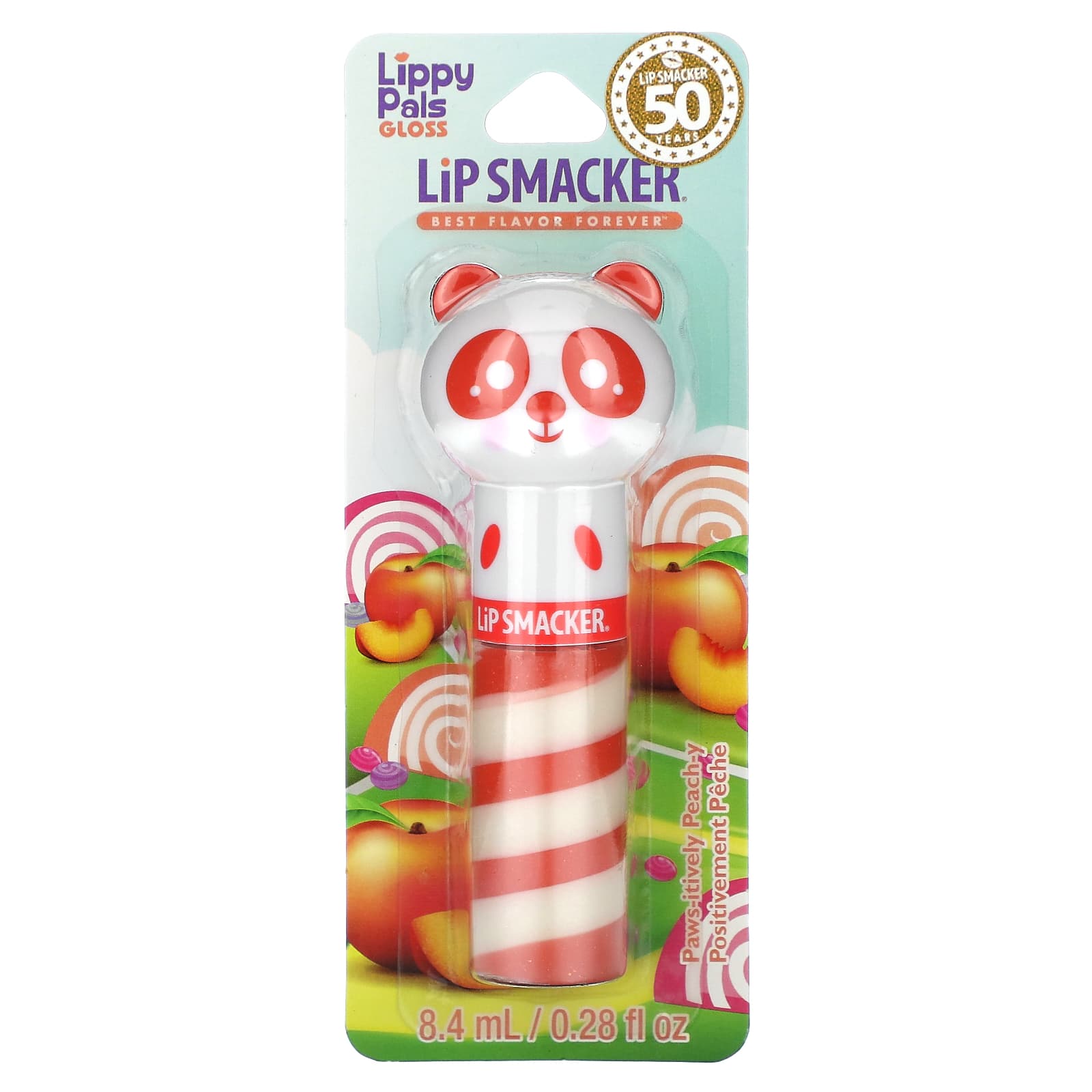 Lip Smacker, Lippy Pals Gloss, Panda, Paws-itively Peach-y, 0.28 fl oz (8.4 ml)