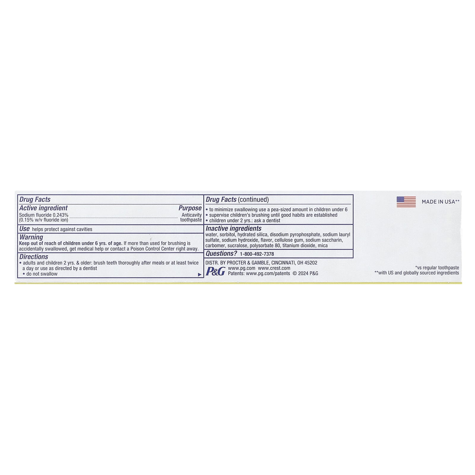 Crest, 3D White, Fluoride Anticavity Toothpaste, Advanced, Glamorous White, 2 Tubes, 3.3 oz (93 g) Each