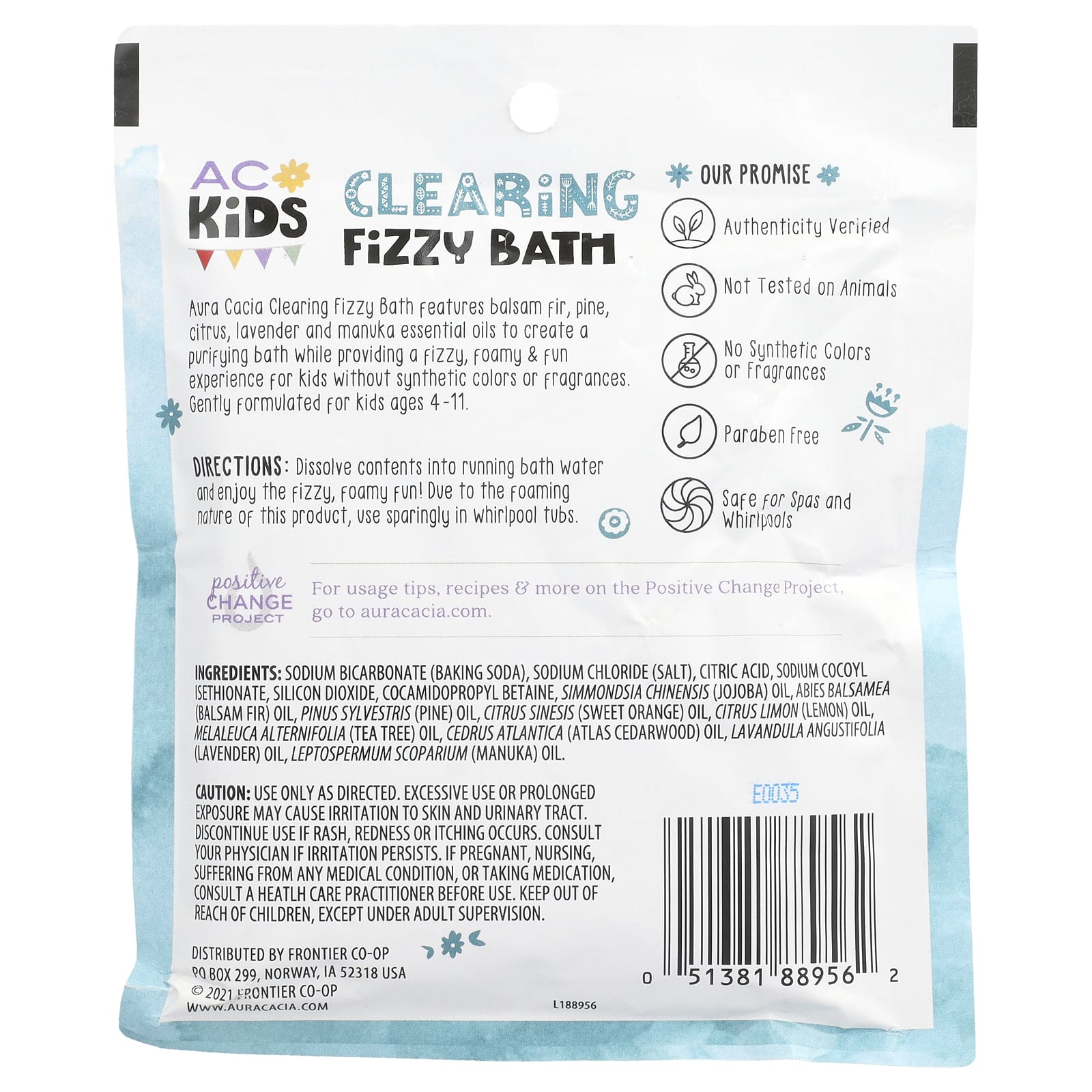 Aura Cacia, Kids, Clearing Fizzy Bath, 2.5 oz (70.9 g)